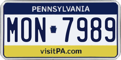 PA license plate MON7989