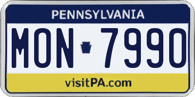 PA license plate MON7990