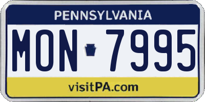 PA license plate MON7995