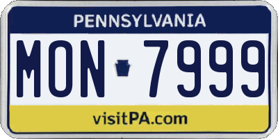 PA license plate MON7999