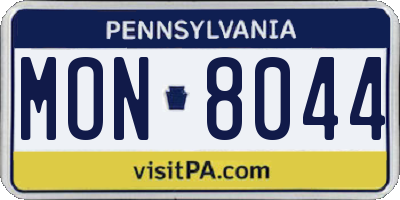 PA license plate MON8044
