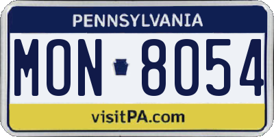 PA license plate MON8054