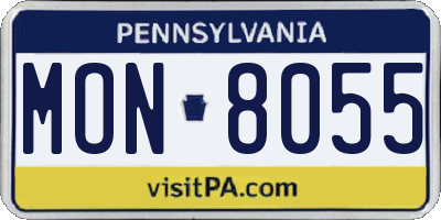 PA license plate MON8055