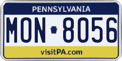 PA license plate MON8056