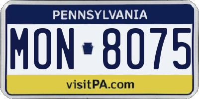PA license plate MON8075
