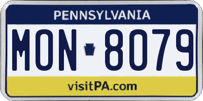 PA license plate MON8079