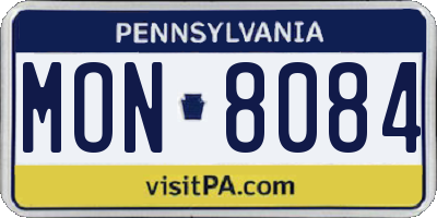PA license plate MON8084