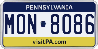 PA license plate MON8086