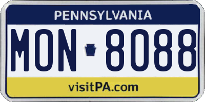 PA license plate MON8088