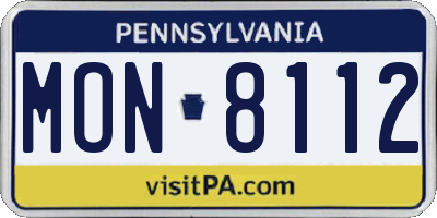 PA license plate MON8112