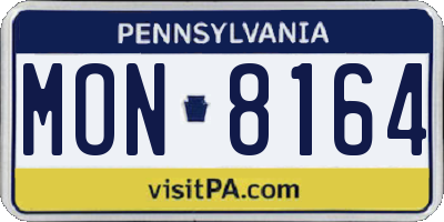 PA license plate MON8164