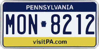 PA license plate MON8212