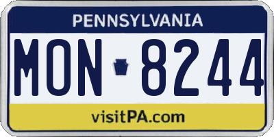 PA license plate MON8244