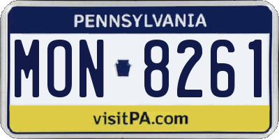 PA license plate MON8261