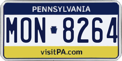 PA license plate MON8264