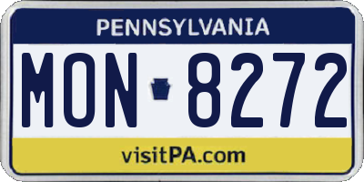 PA license plate MON8272