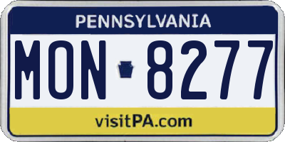 PA license plate MON8277