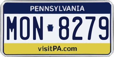 PA license plate MON8279