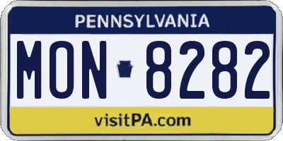 PA license plate MON8282