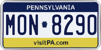 PA license plate MON8290