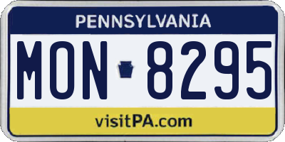PA license plate MON8295