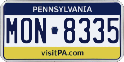 PA license plate MON8335