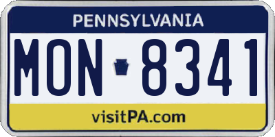 PA license plate MON8341