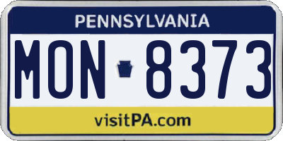 PA license plate MON8373