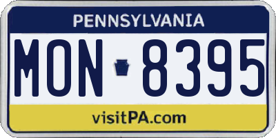 PA license plate MON8395
