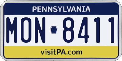 PA license plate MON8411