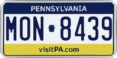 PA license plate MON8439