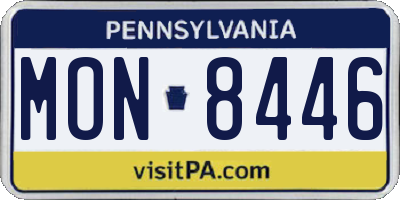 PA license plate MON8446