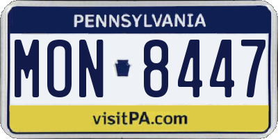 PA license plate MON8447