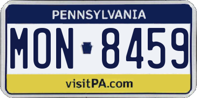 PA license plate MON8459