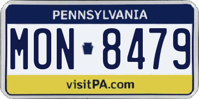 PA license plate MON8479