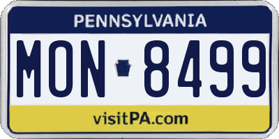 PA license plate MON8499
