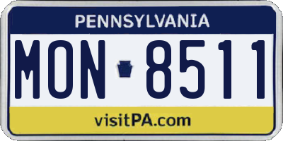 PA license plate MON8511