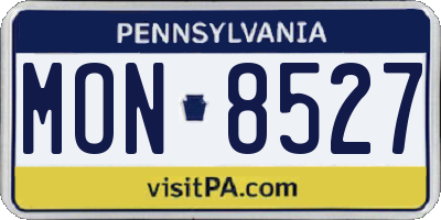 PA license plate MON8527