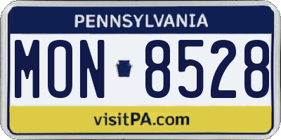 PA license plate MON8528