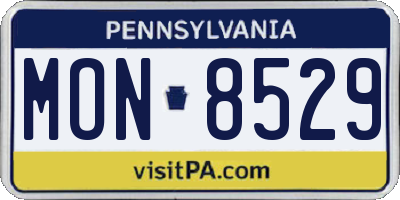 PA license plate MON8529