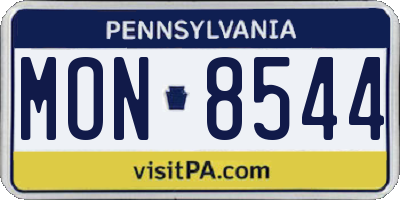 PA license plate MON8544