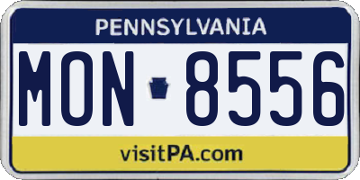 PA license plate MON8556