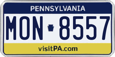 PA license plate MON8557
