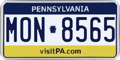 PA license plate MON8565