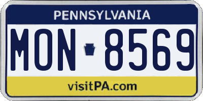 PA license plate MON8569