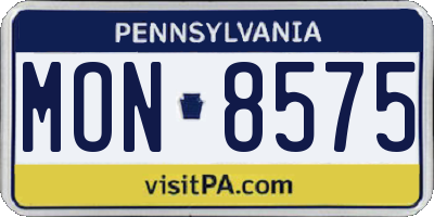 PA license plate MON8575