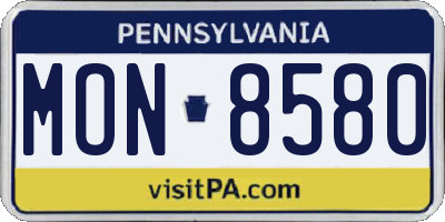 PA license plate MON8580