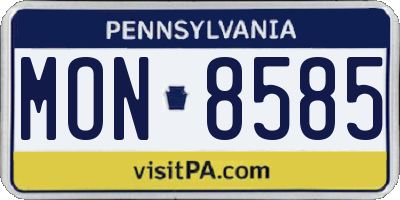 PA license plate MON8585