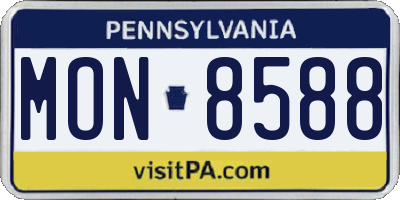 PA license plate MON8588