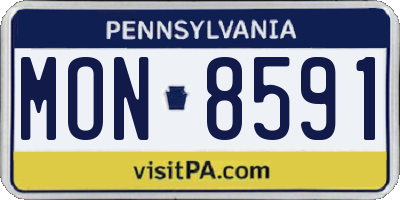 PA license plate MON8591